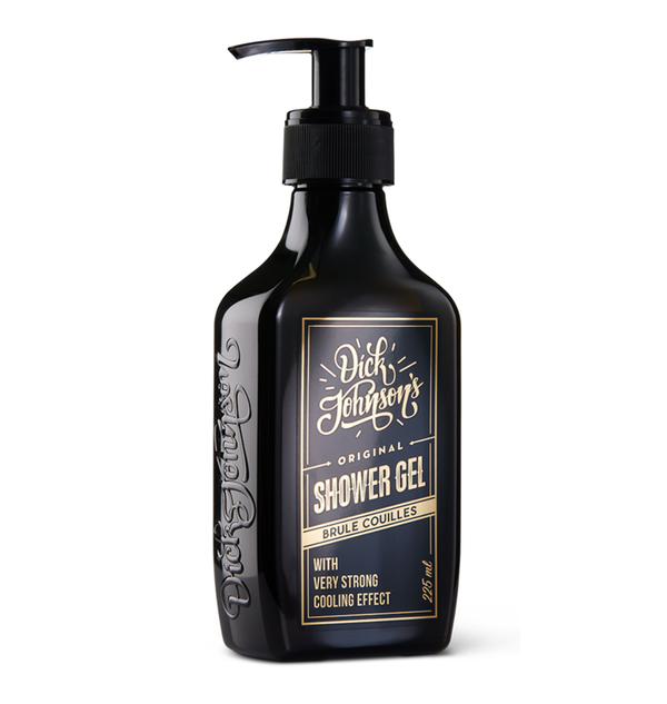 Dick Johnson Brûle Couilles kølende showergel - flaske set forfra