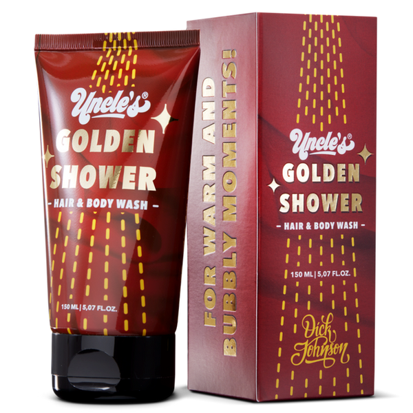 Dick Johnson Uncle's Golden Shower hair & body wash - flaske set forfra
