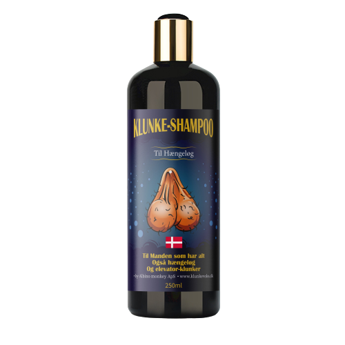 Klunke Shampoo til Hængeløg - flaske fritlagt på hvid baggrund