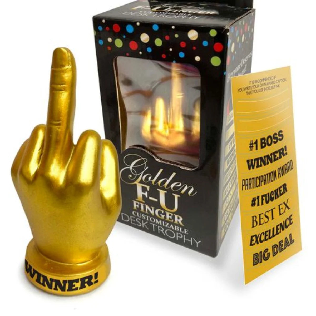 GOLDEN F-U FUNGER TROPHY - klunkevoks.dk